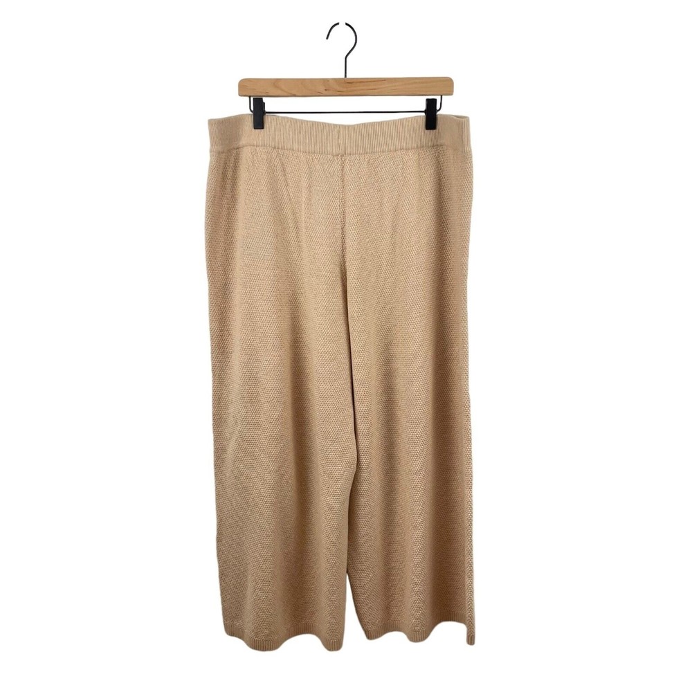 Roots Womens Moss Crop Sweater Pants Beige XL Cotton Blend Bandshell
